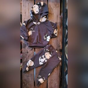 PEANUTS SZ 18M VGUC GRAY PEANUTS GANG CHARLIE BROWN LUCY SNOOPY sweatshirt Pants